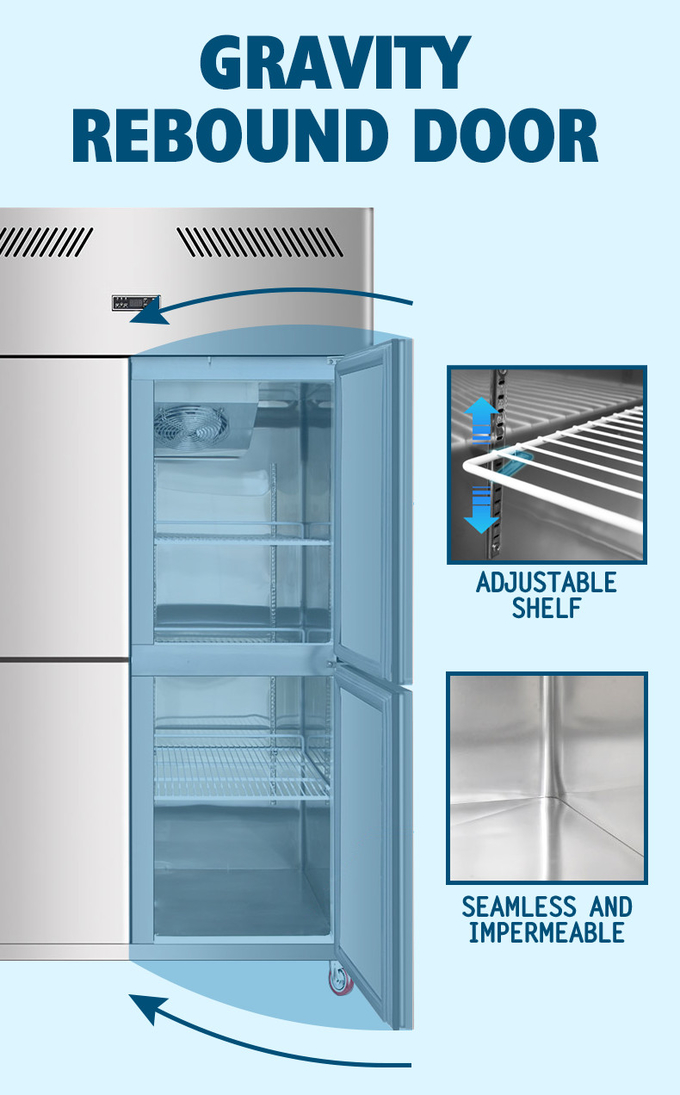 Tủ lạnh thẳng đứng thương mại 500L cho thiết bị nhà bếp nhà hàng khách sạn 6