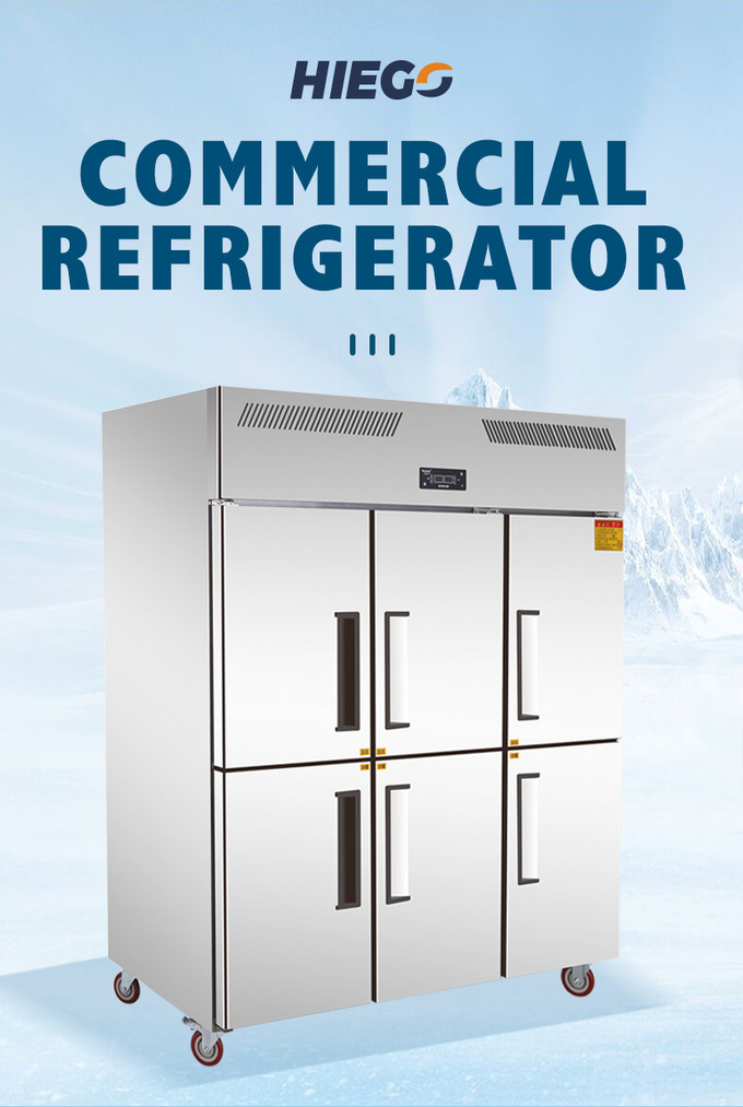 Tủ lạnh thẳng đứng bằng thép không gỉ thương mại Tủ đông 4 cửa 1
