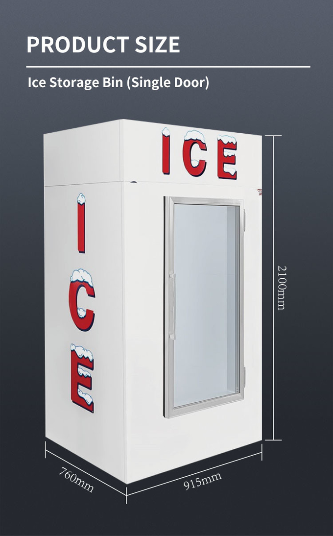 Cửa kính làm mát bằng không khí Ice Merchandiser Hộp trưng bày kem 850l bằng thép không gỉ 6
