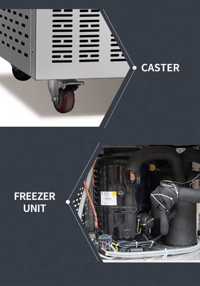 Máy làm lạnh bằng thép không gỉ Máy làm lạnh cấp đông nhanh Máy làm lạnh thực phẩm thương mại 10