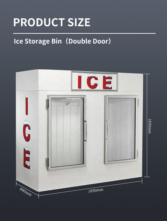 Hệ thống tường lạnh Tủ đựng đá ngoài trời Ice Merchandiser R404a 2