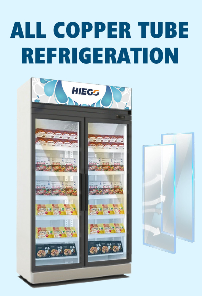 Tủ lạnh thương mại Đồ uống lạnh Pepsi Bia Tủ lạnh cửa kính mát 1000L 4